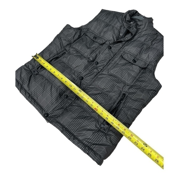 Express Puffer Vest Men Size L Gray Black Full Zip Quilted - Picture 8 of 13